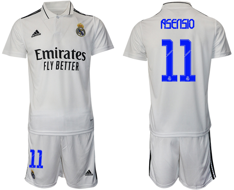 Men 2022-2023 Club Real Madrid home white 11 Adidas Soccer Jersey
